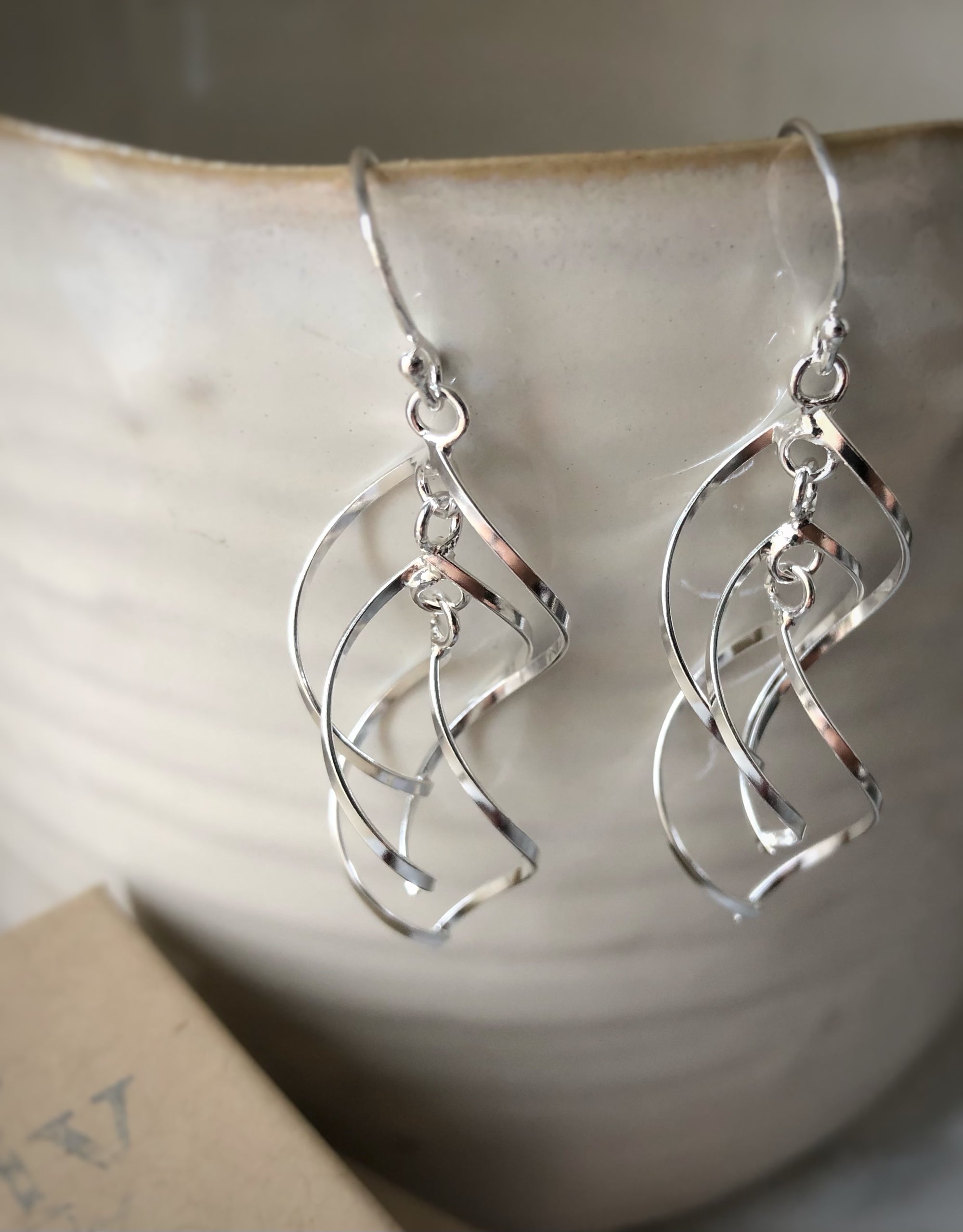 Sterling Silver Strung Spiral Earrings Tiger Lily London