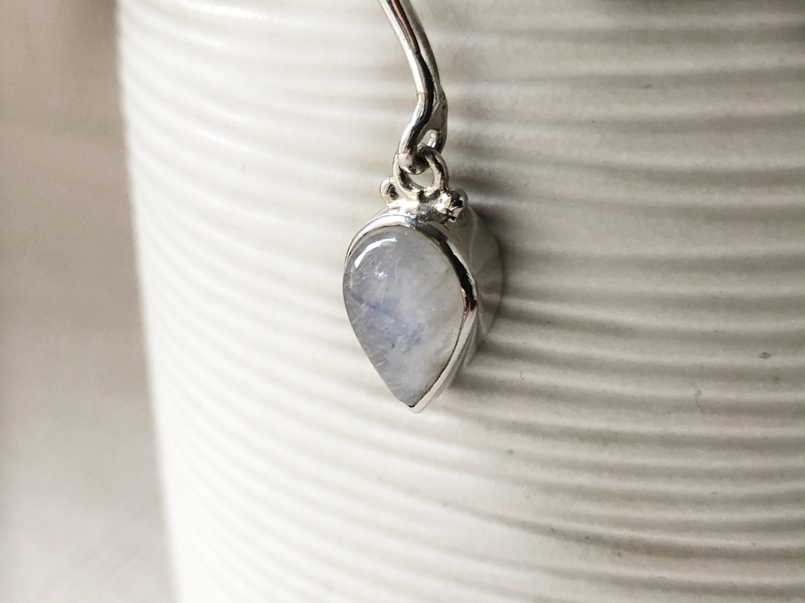 Moonstone Wave Sterling Silver Pendant Necklace Tiger Lily London