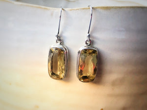 Citrine and Silver Chunky Drop Earrings