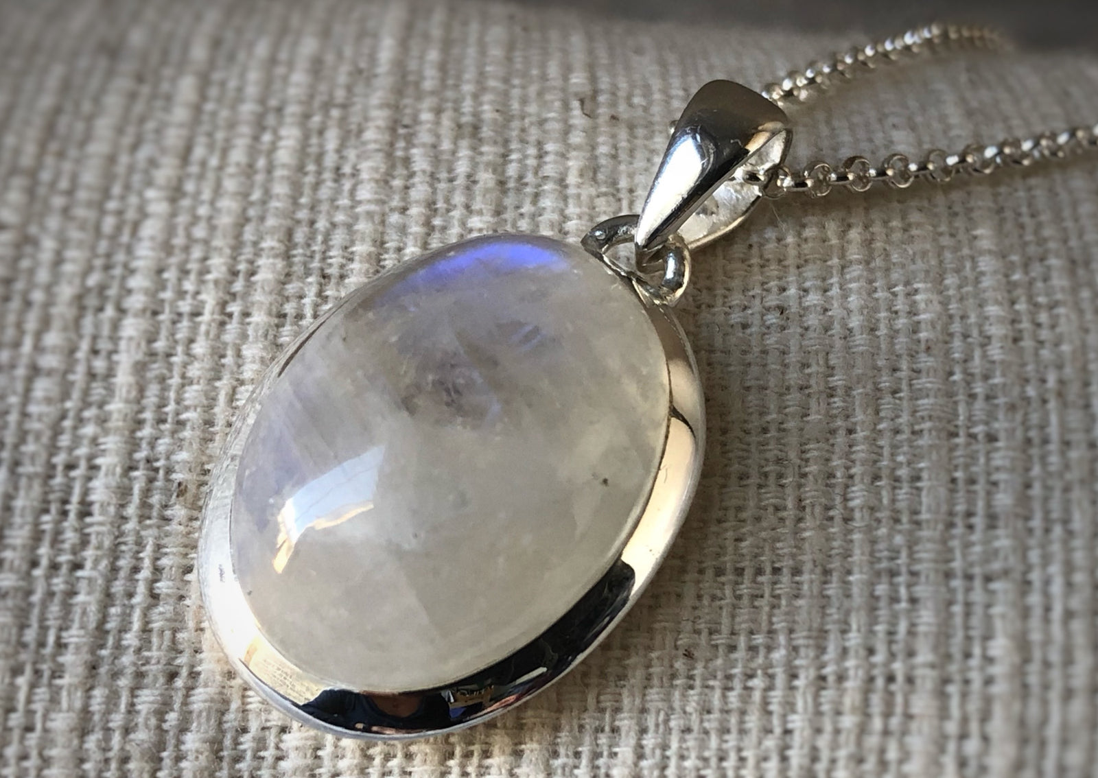 Moonstone Sterling Silver Pendant Necklace