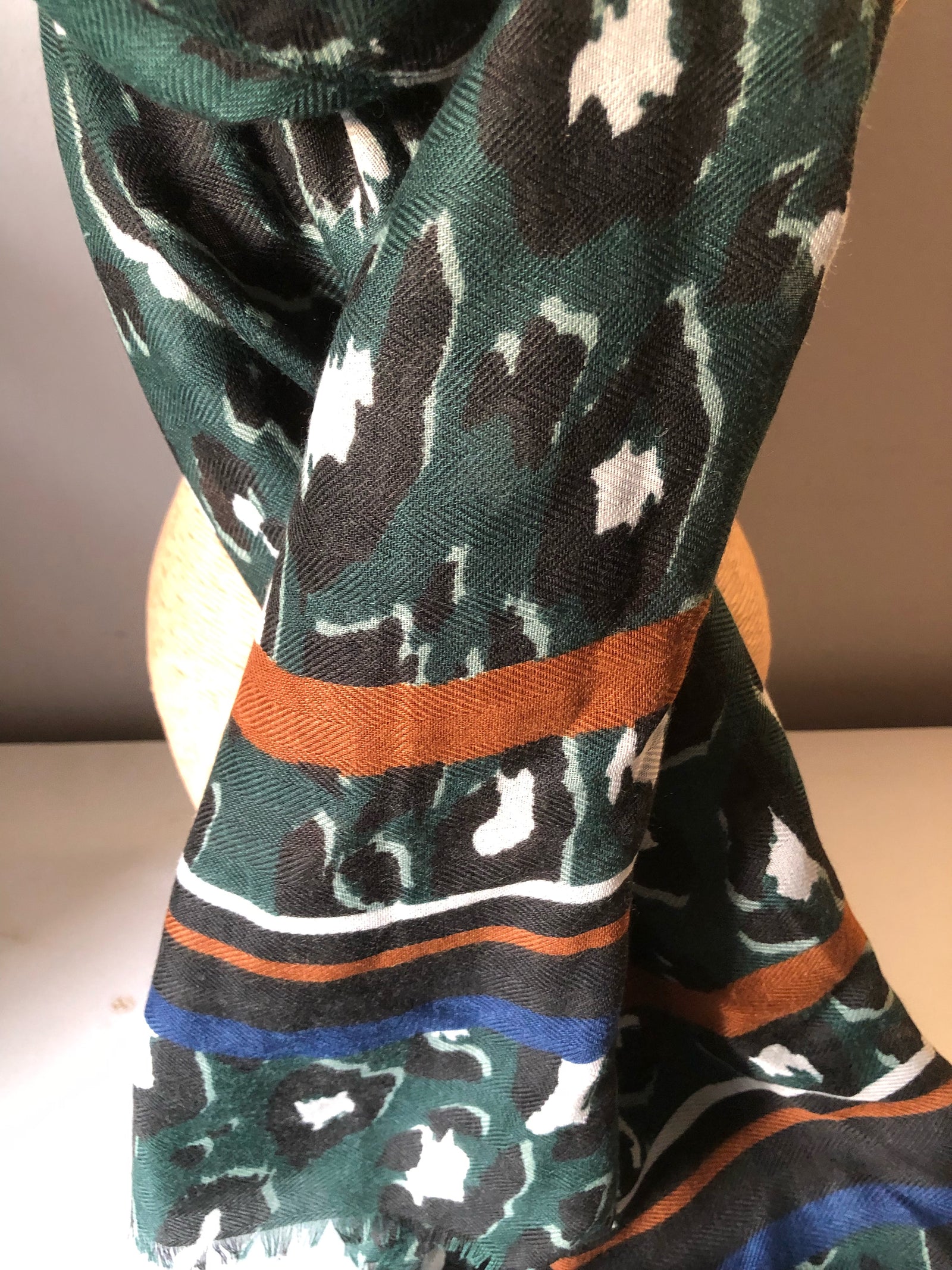 Green Animal Print Scarf