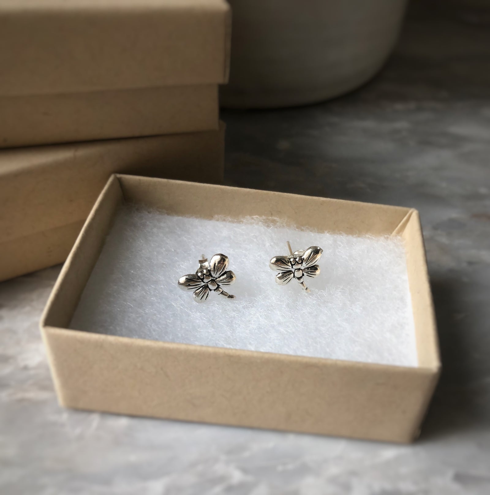 Sterling Silver Butterfly Stud Earrings Tiger Lily London