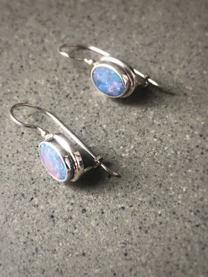 Opal Sterling Silver Drop Earrings
