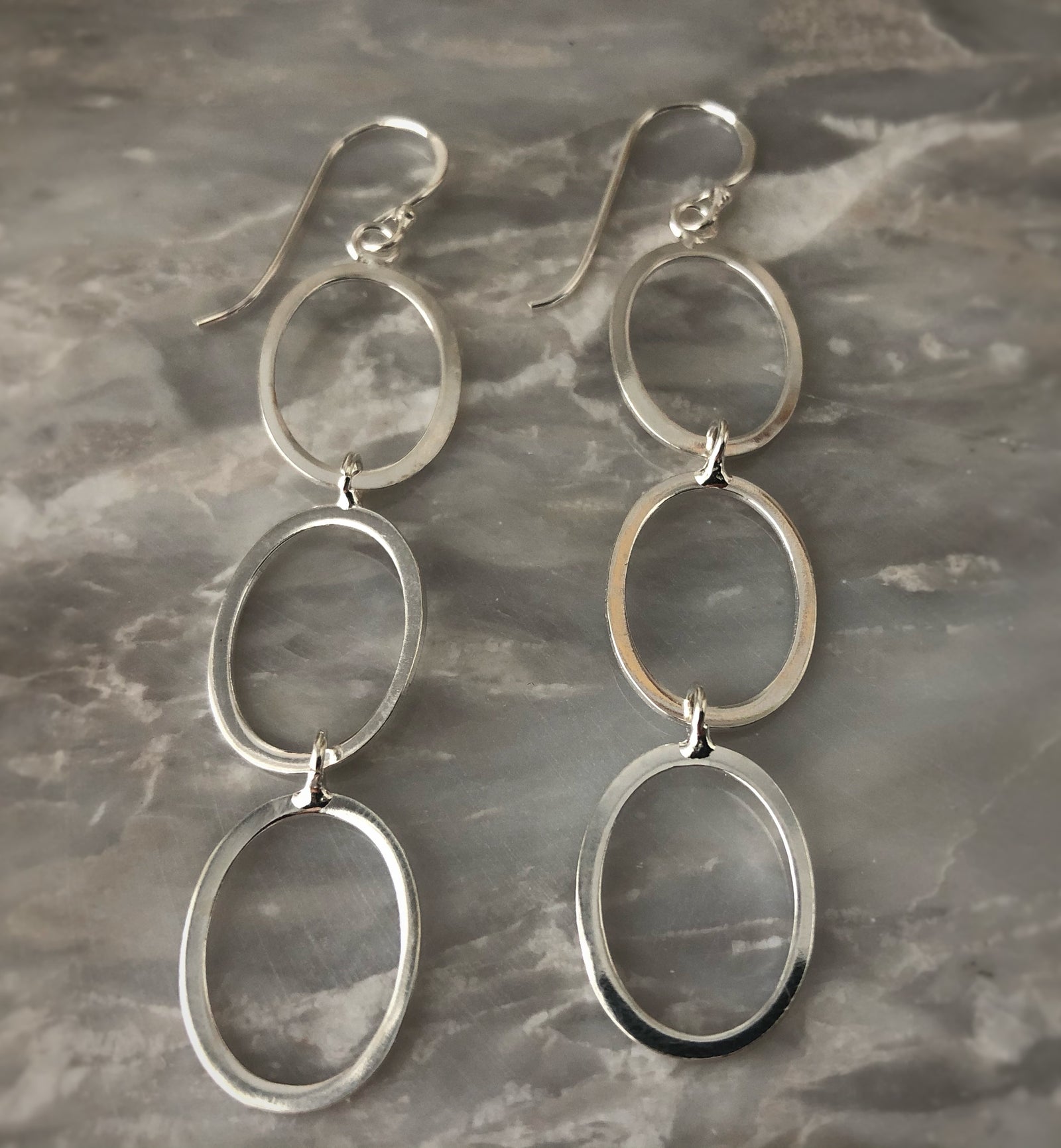 Sterling Silver Triple Hoop Earrings Tiger Lily London