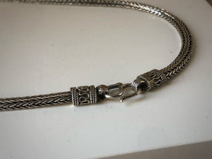 Sterling Silver Flat Rope Unisex Snake Chain 21.5" Tiger Lily London