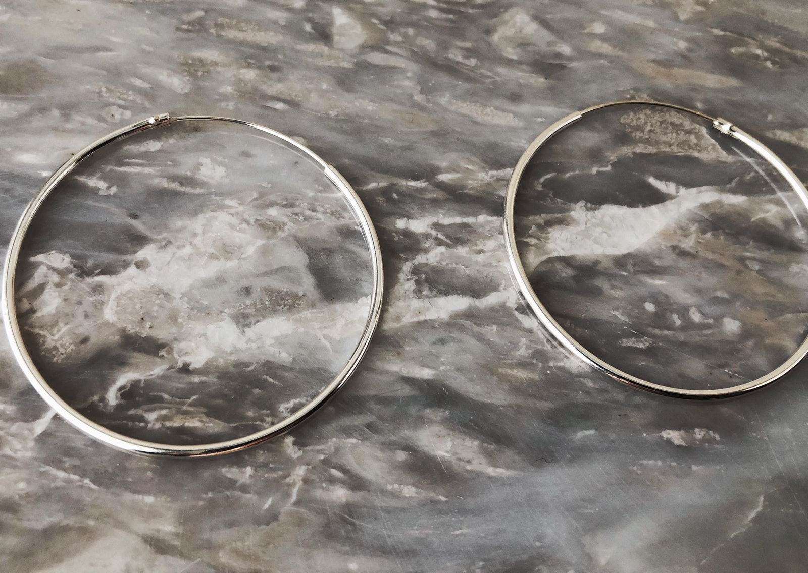 Sterling Silver 4.5cm Hoop Earrings Tiger Lily London