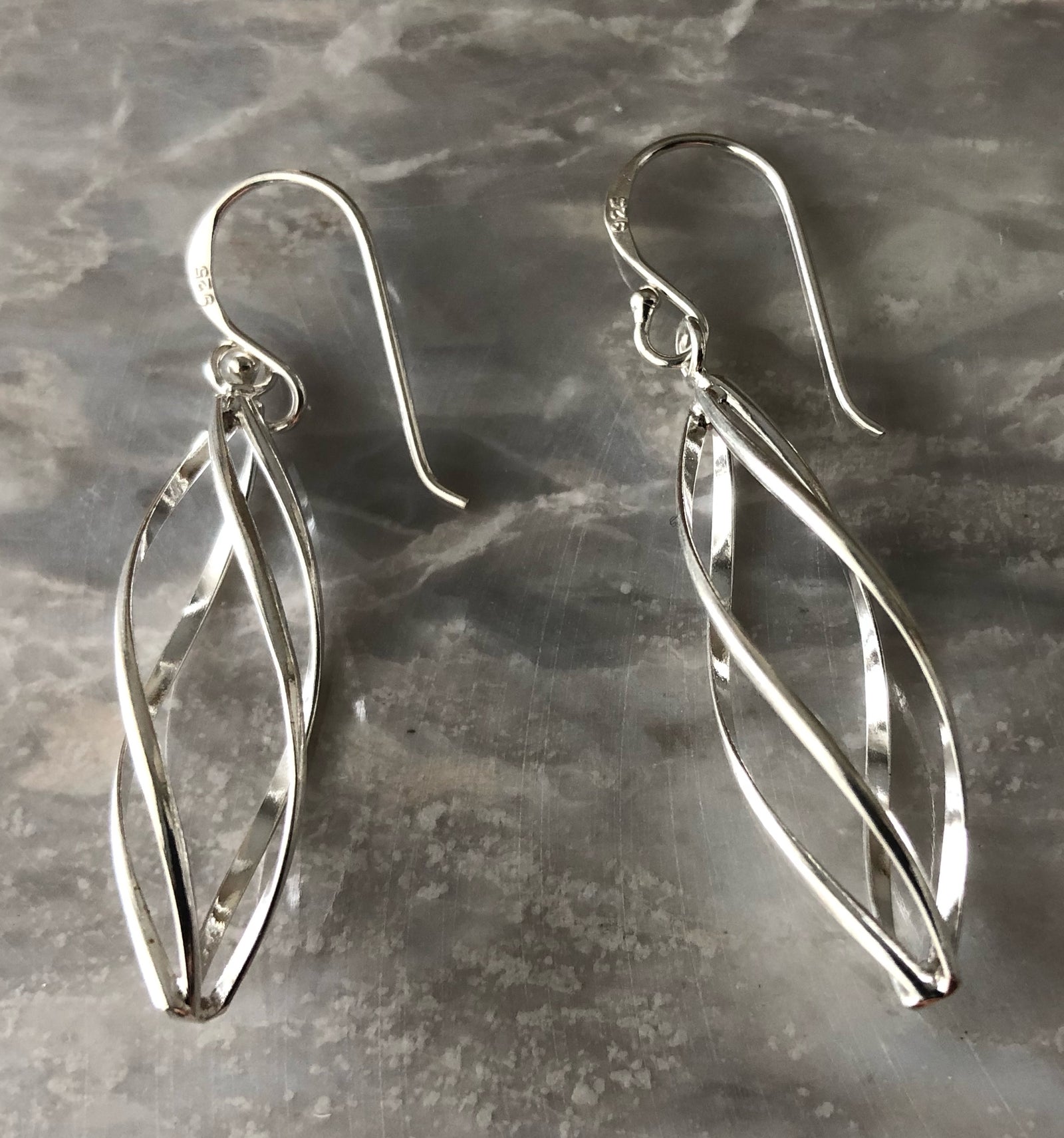 Sterling Silver Short Spiral Earrings Tiger Lily London