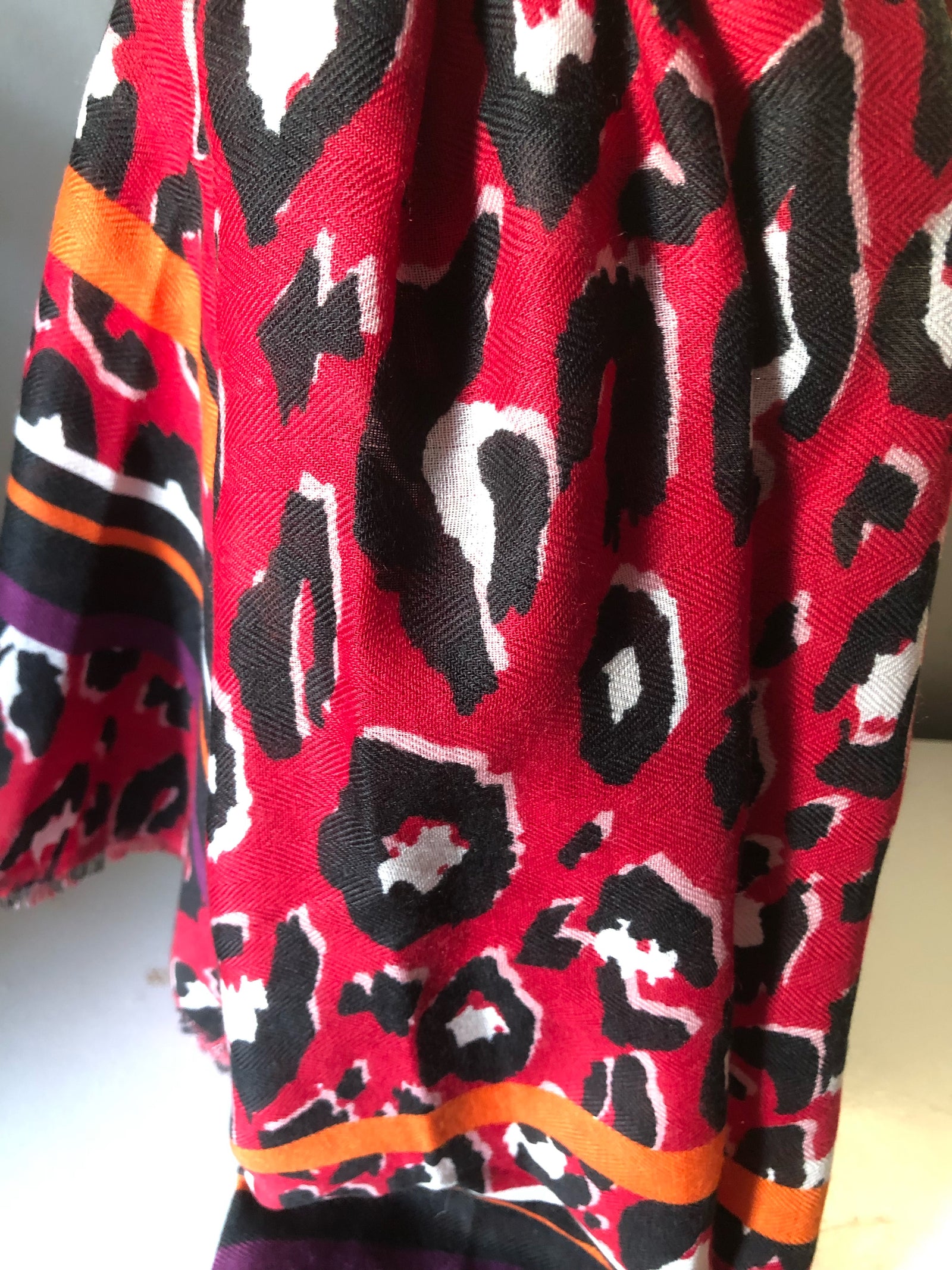 Red Animal Print Scarf