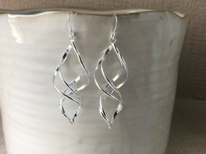 Sterling Silver Large Twisted Wave earrings