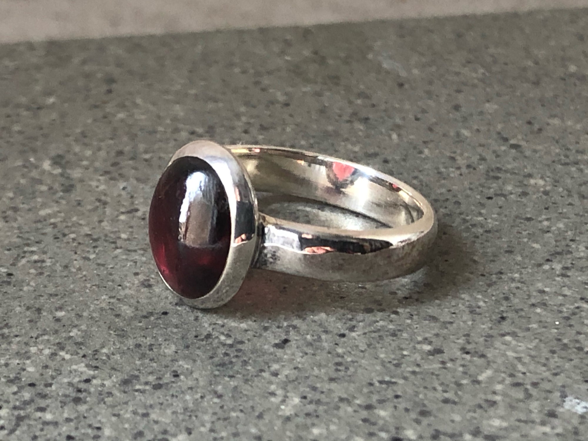 Natural Garnet Handcrafted retailer Silver Ring s7.5