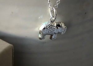 Sterling Silver Elephant Pendant Necklace Tiger Lily London