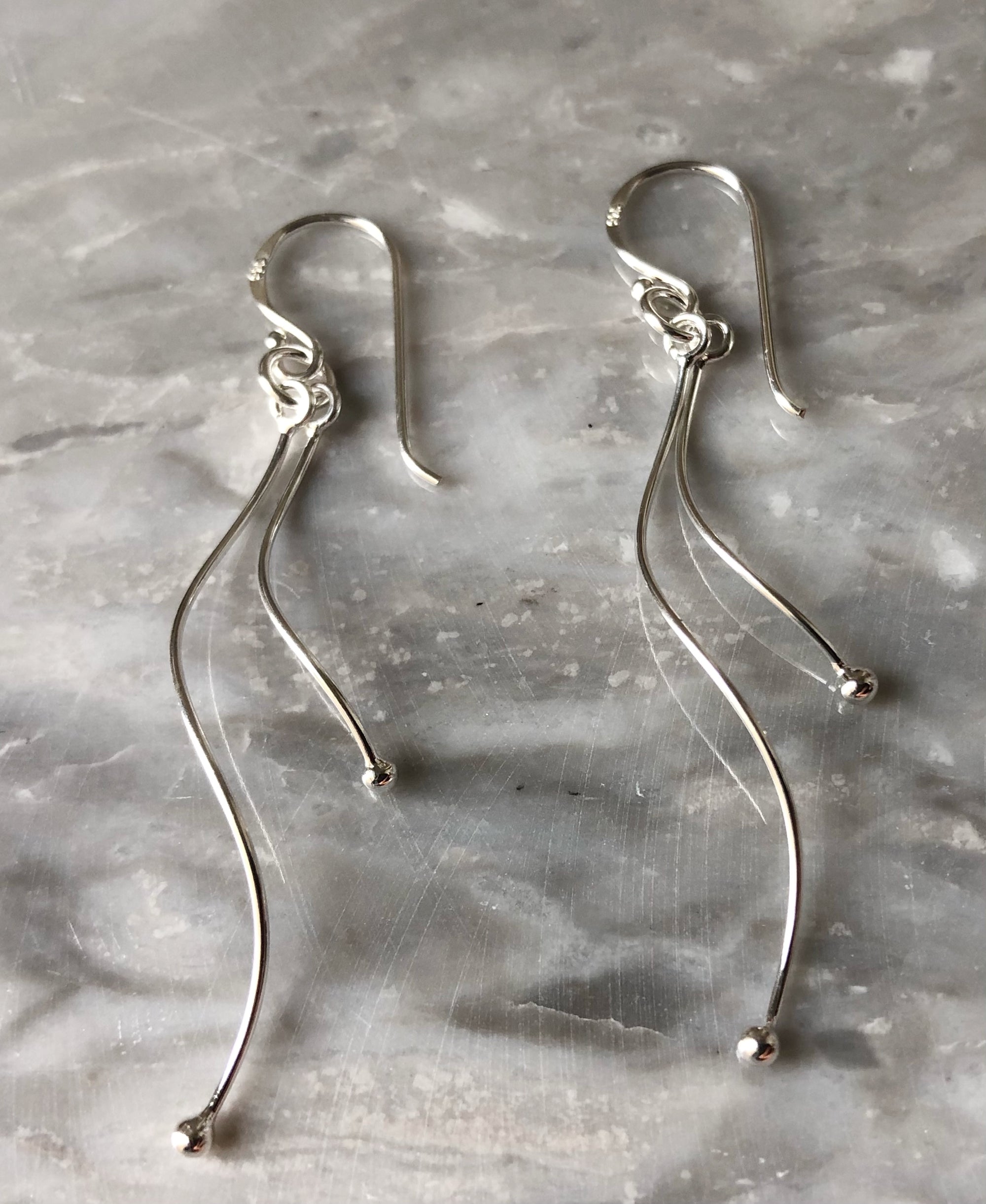 Sterling Silver Wave Earrings Tiger Lily London