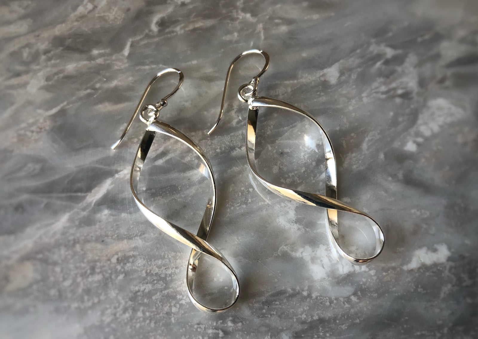 Sterling Silver Wave Spiral Earrings Tiger Lily London