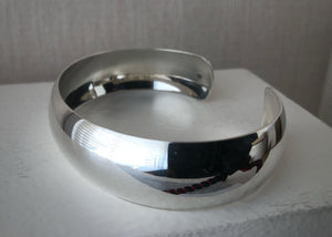 Sterling Silver Solid Cuff Bangle Tiger Lily London