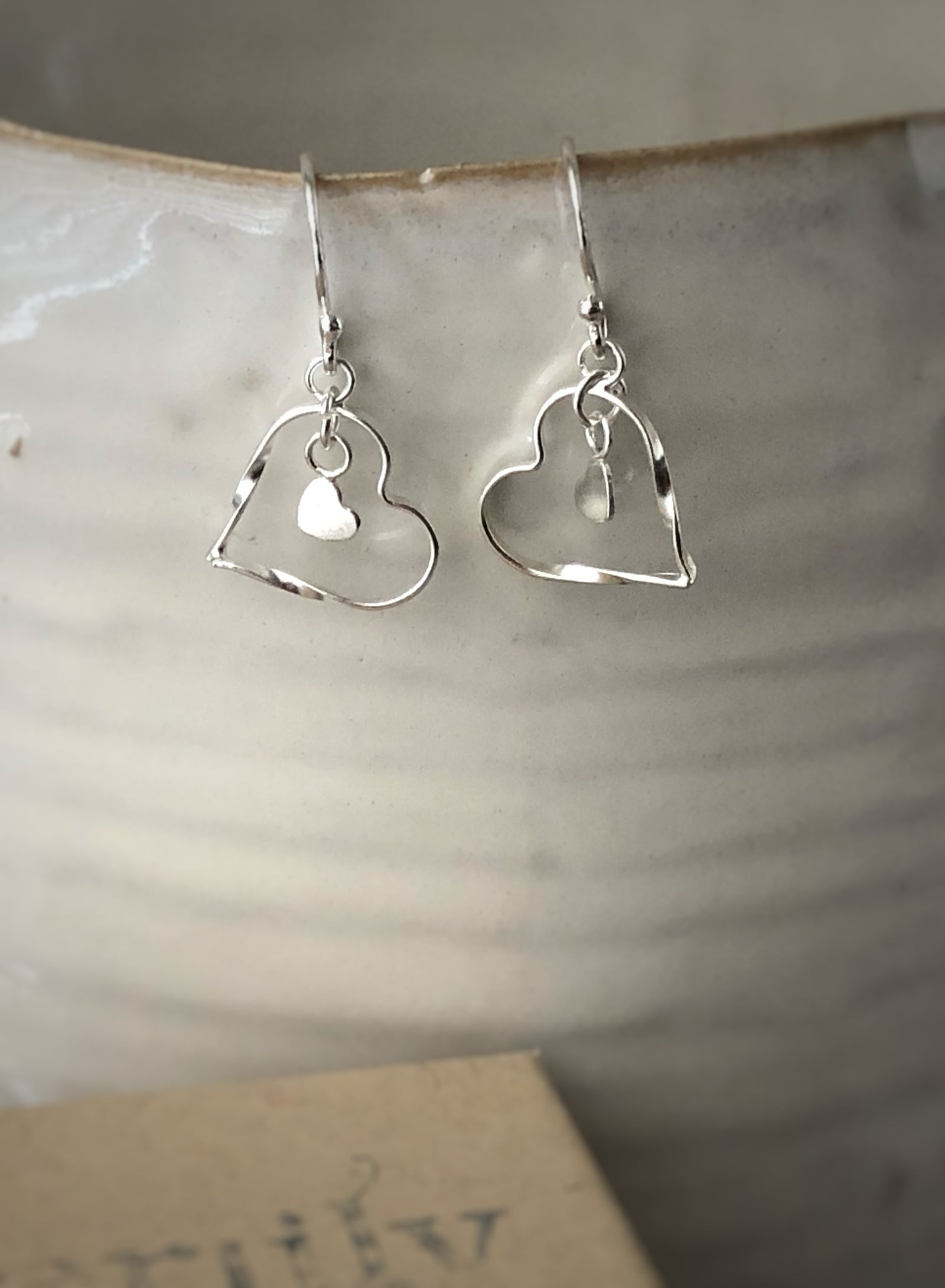 Sterling Silver Tiny Heart Earrings Tiger Lily London