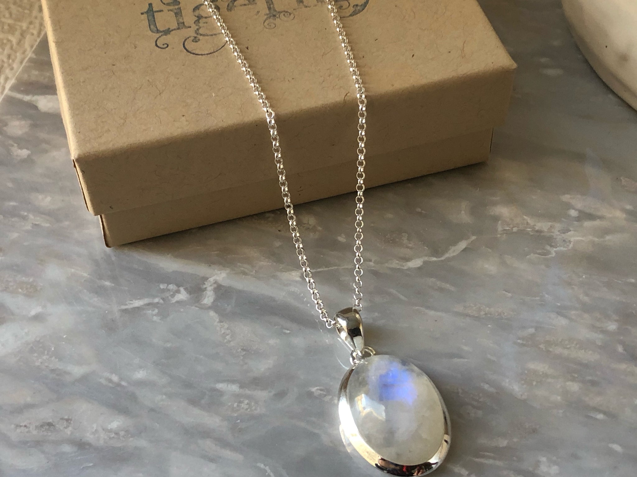 Vintage Silver Rainbow Moonstone Necklace Pendant for Women Party Xmas Gift  | eBay