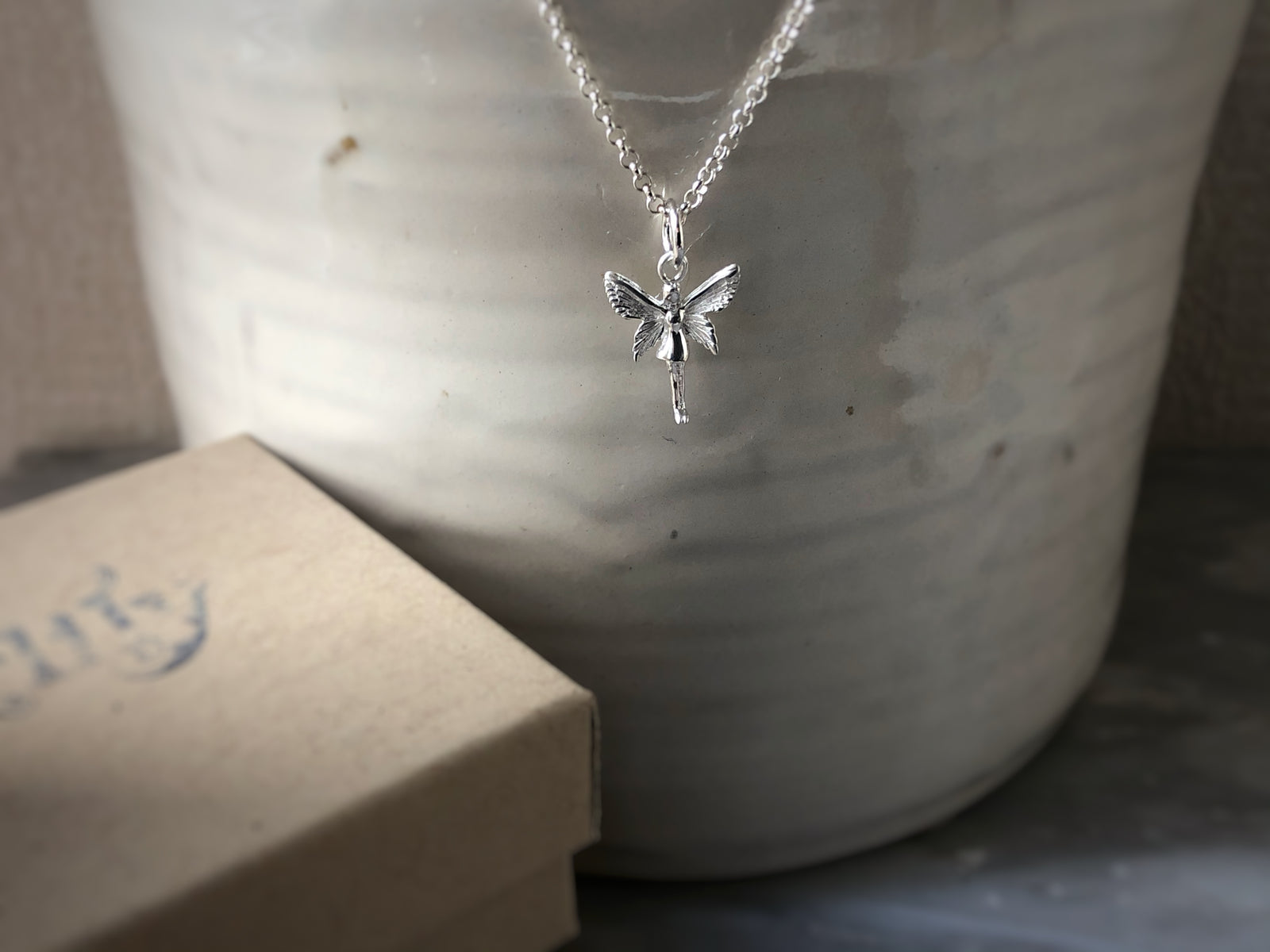 Sterling Silver Angel Pendant Necklace Tiger Lily London