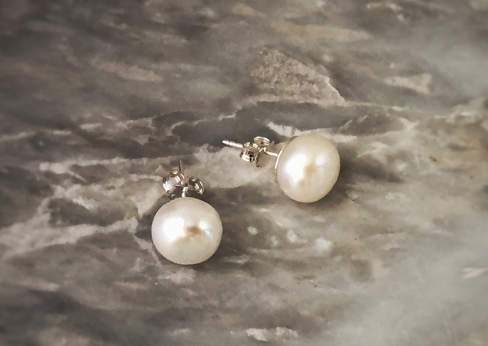 Pearl Sterling Silver Stud Earrings Tiger Lily London