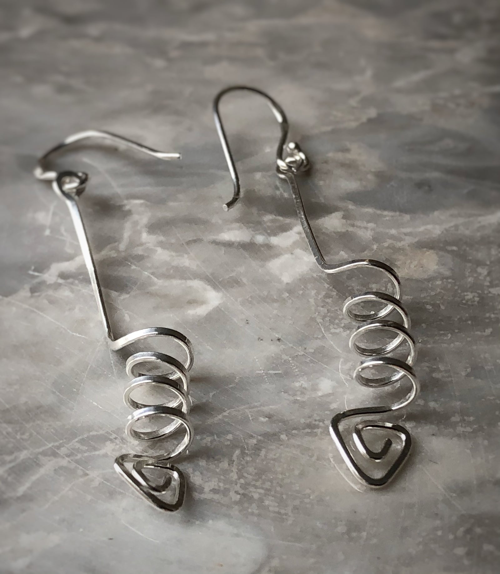 Sterling Silver Geometric Twist Earrings Tiger Lily London