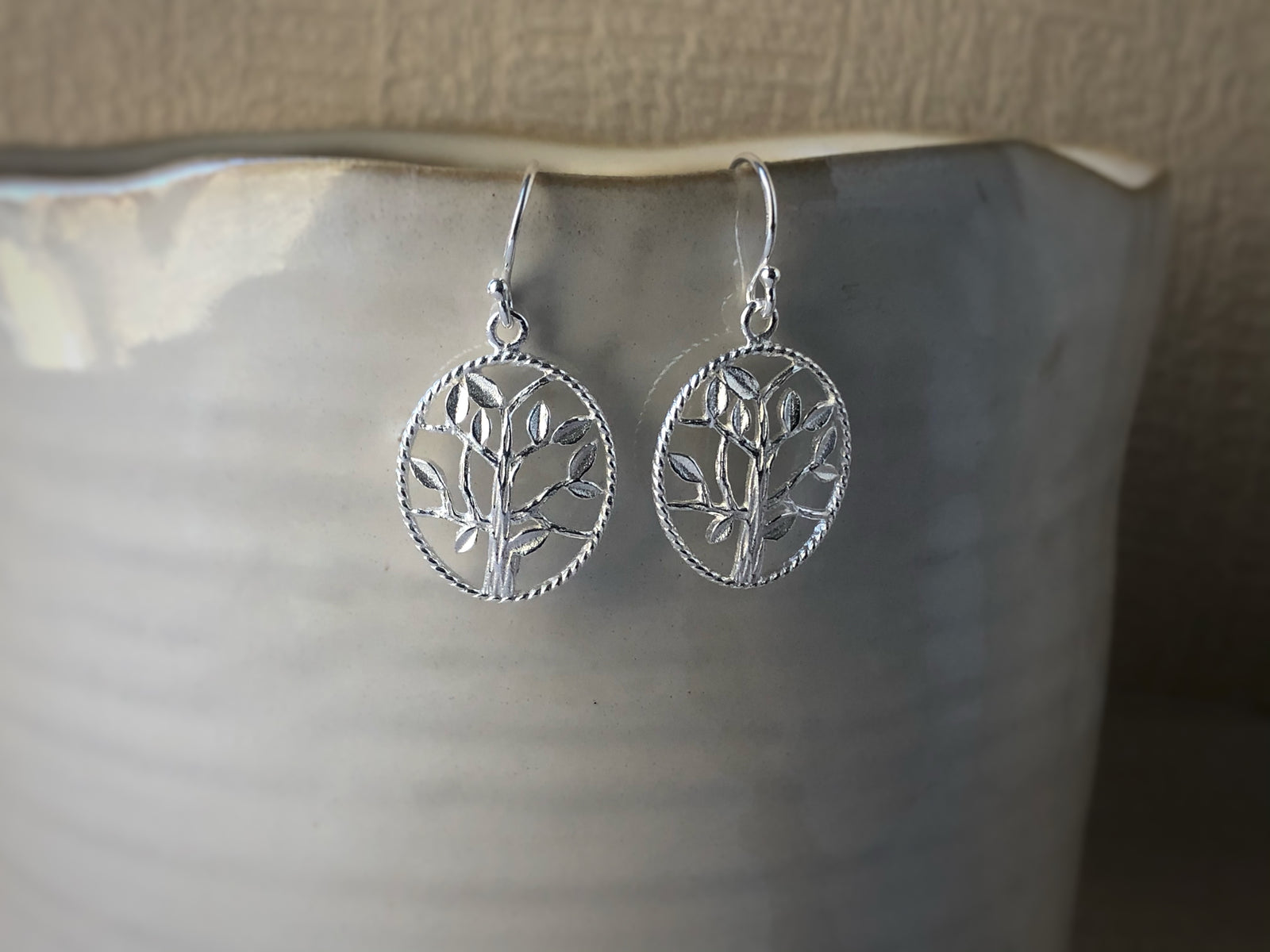 Sterling Silver Tree of Life Earrings Tiger Lily London
