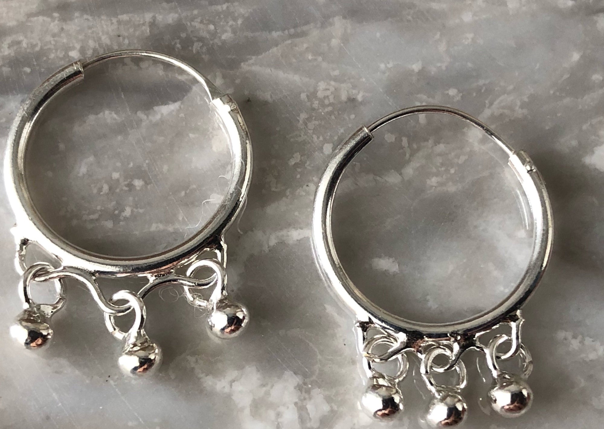 Sterling Silver Ethnic Style Hoop Earrings Tiger Lily London