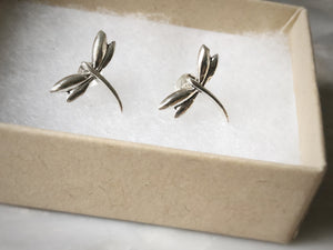 Sterling Silver Dragonfly Stud Earrings Tiger Lily London