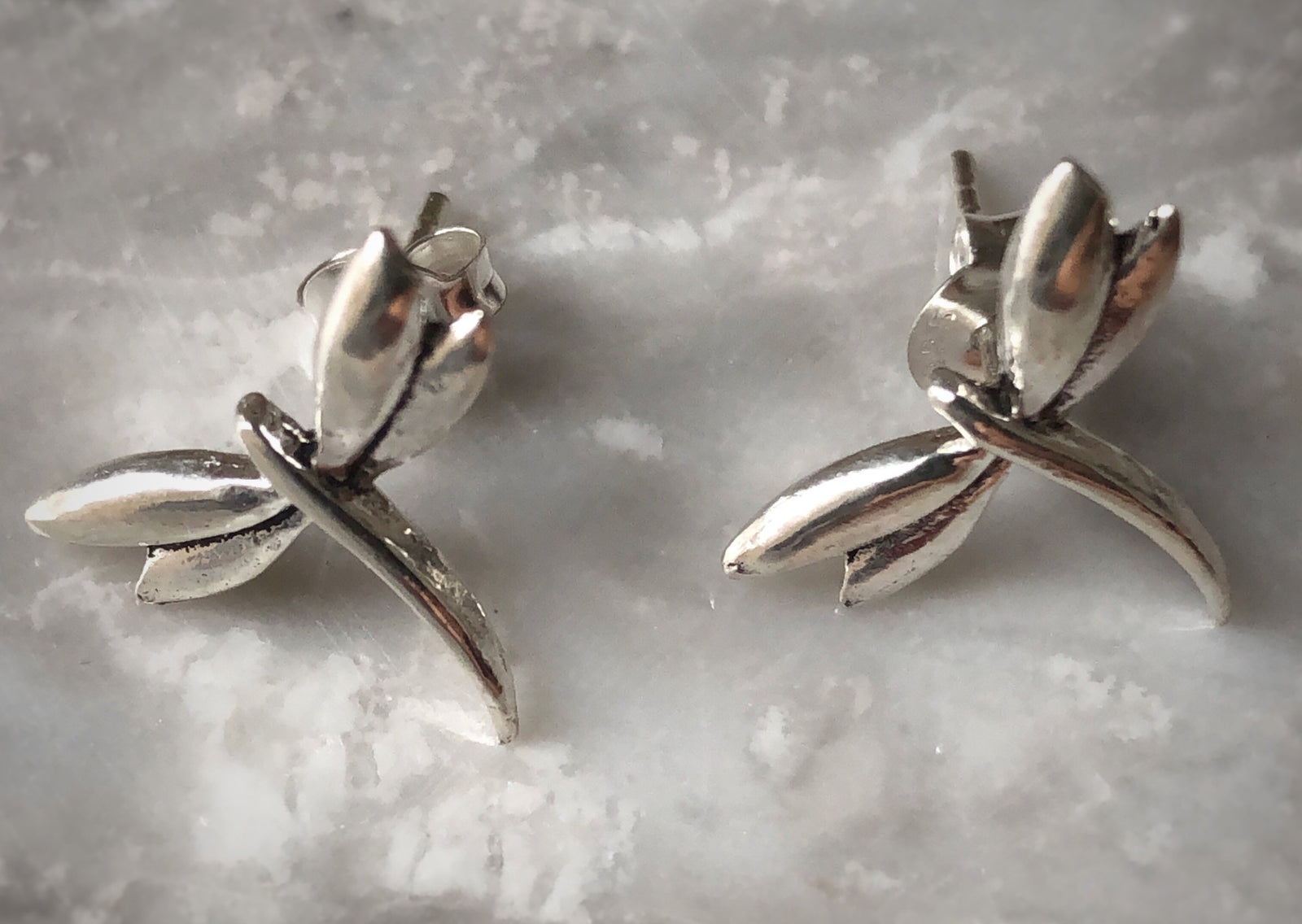 Sterling Silver Dragonfly Stud Earrings Tiger Lily London
