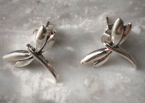 Sterling Silver Dragonfly Stud Earrings Tiger Lily London
