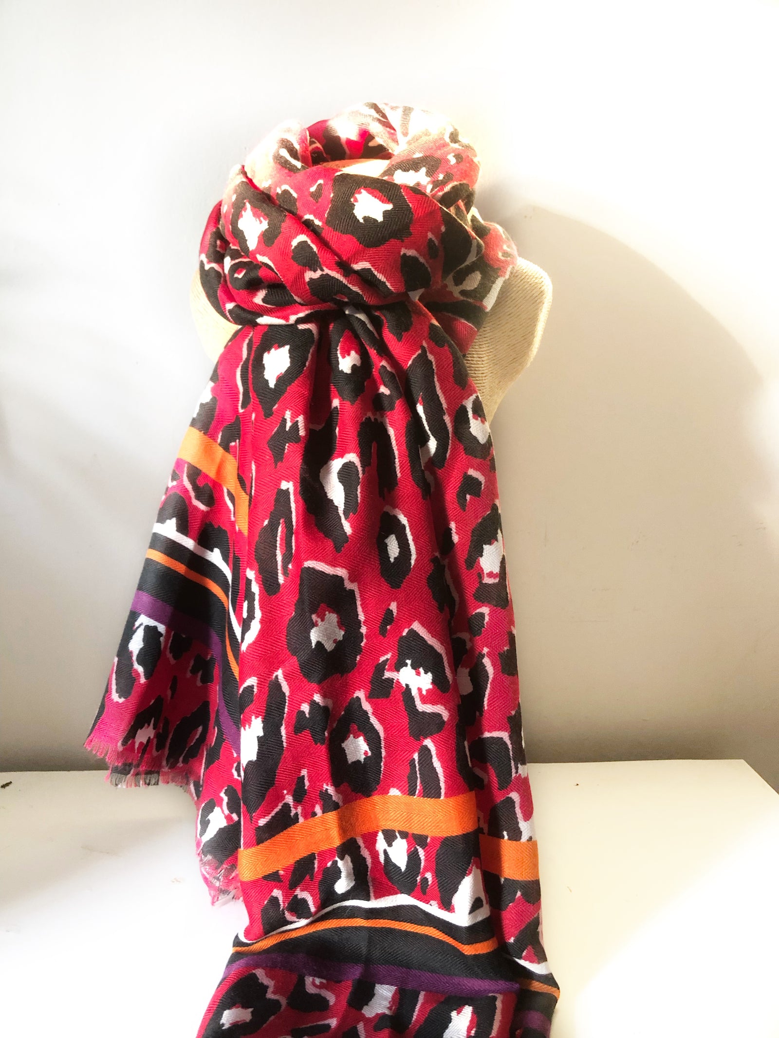 Red Animal Print Scarf