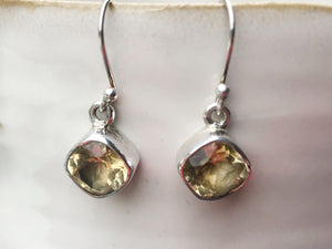 Citrine and Silver Small Chunky Earrings