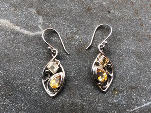 Citrine and Silver Lombok Drop Earrings