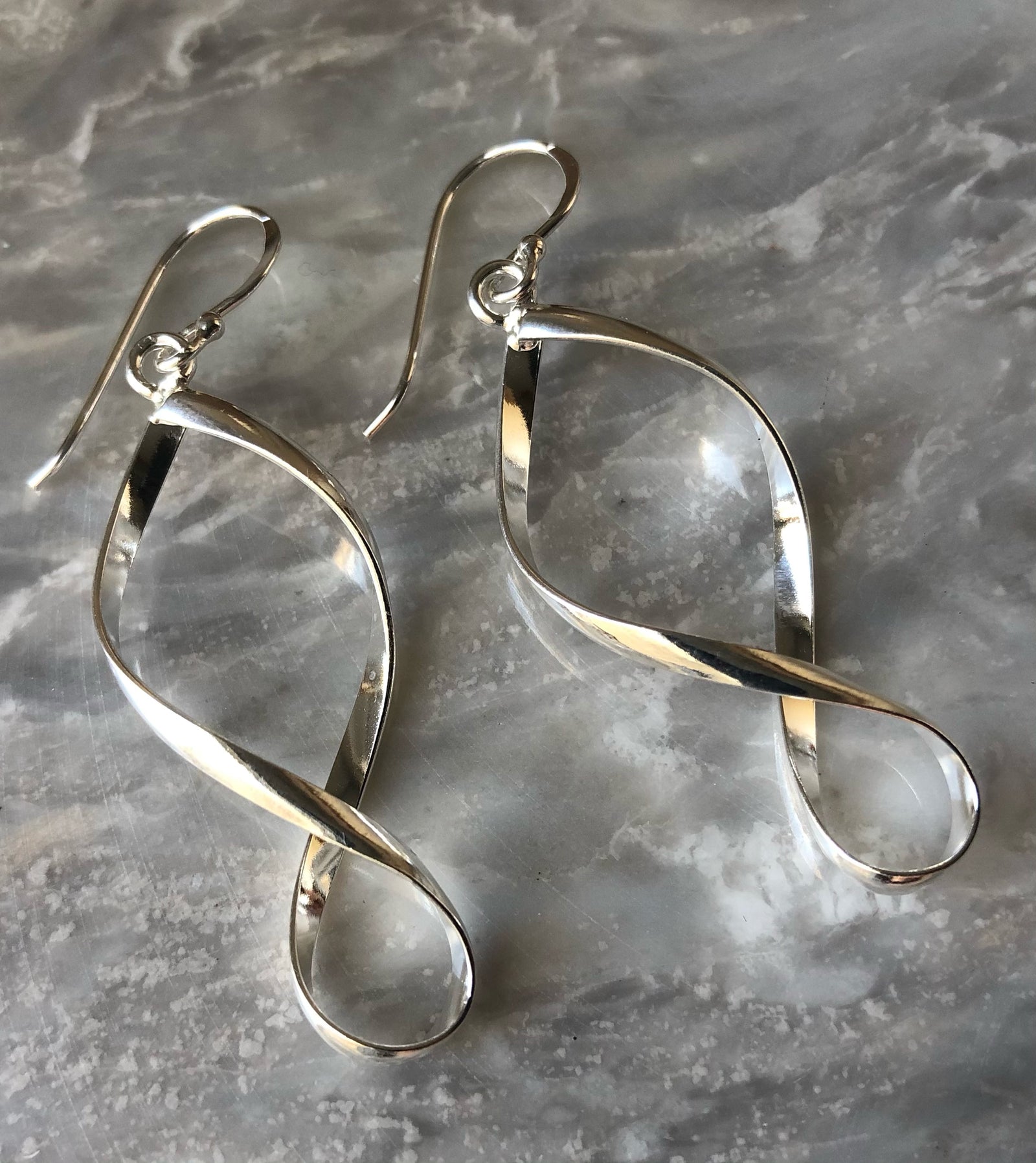 Sterling Silver Wave Spiral Earrings Tiger Lily London