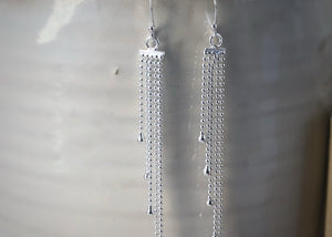 Sterling Silver Multi-Chain Earrings Tiger Lily London