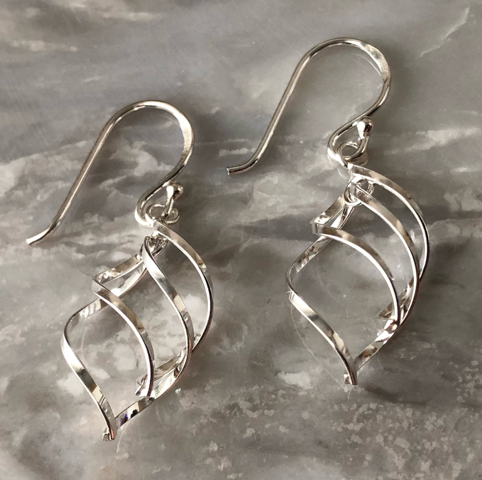 Sterling Silver Simple Twist Earrings Tiger Lily London