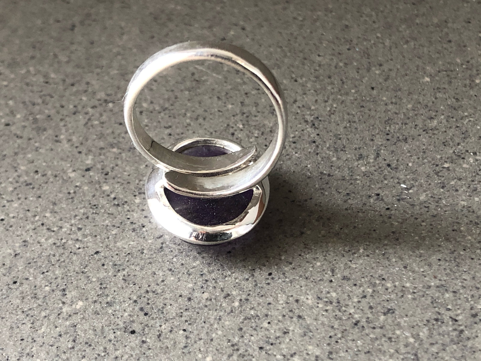 Large Amethyst Silver Ring