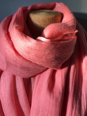 Candy Pink Wool Cotton Scarf