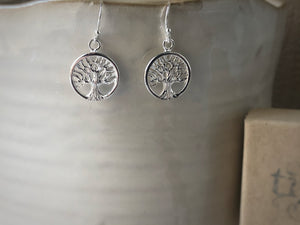 Sterling Silver Tree of Life Earrings Tiger Lily London