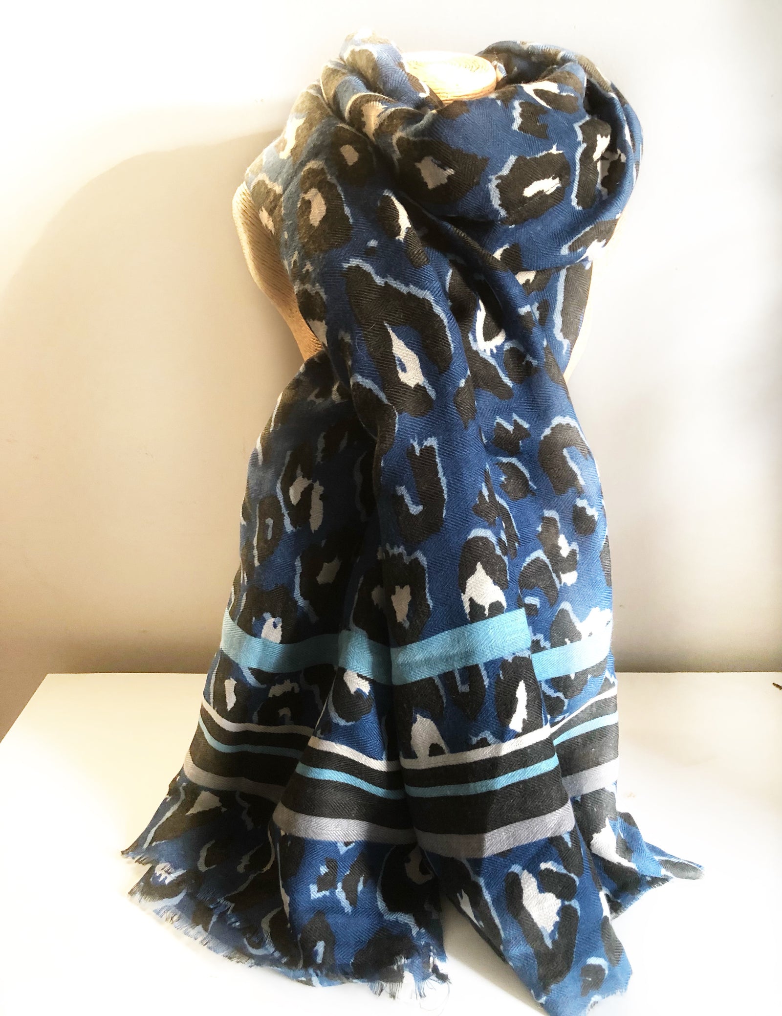 Blue Animal Print Scarf