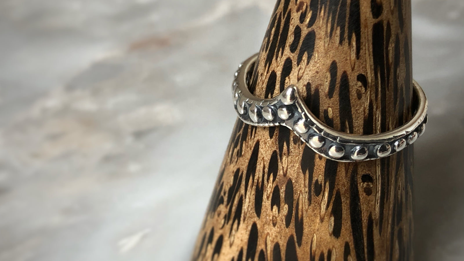 Herringbone Sterling Silver Ring Tiger Lily London