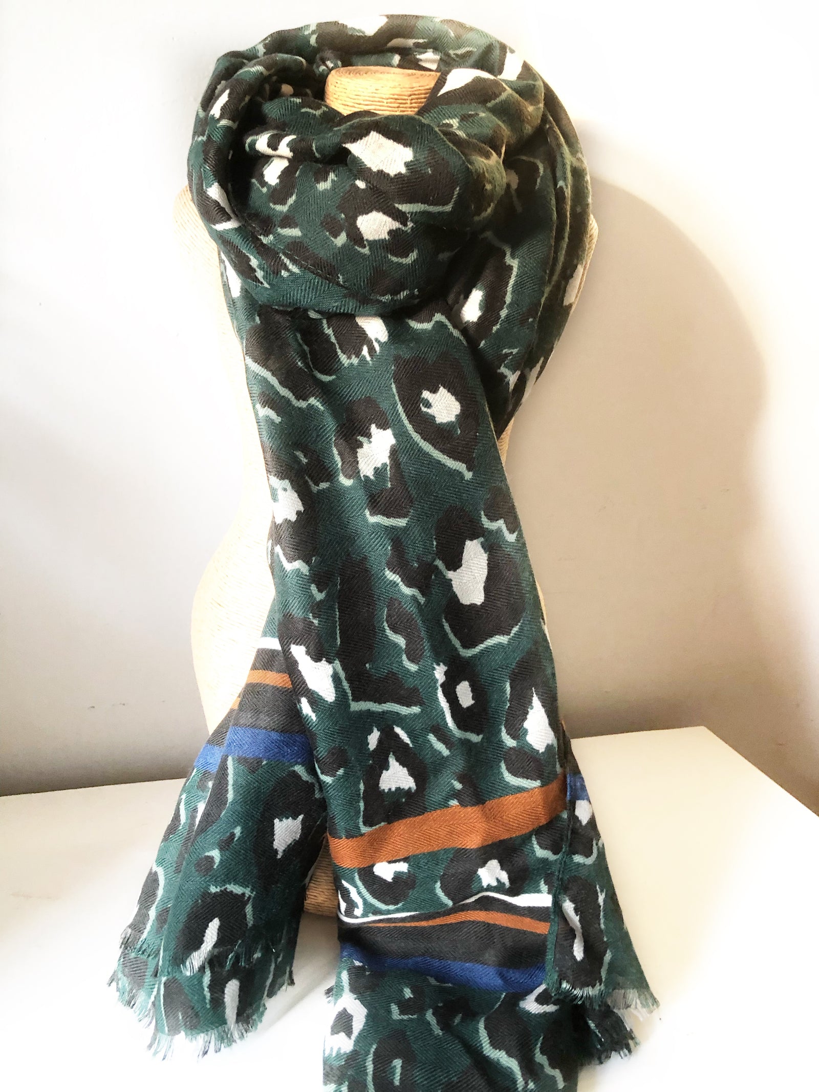 Green Animal Print Scarf