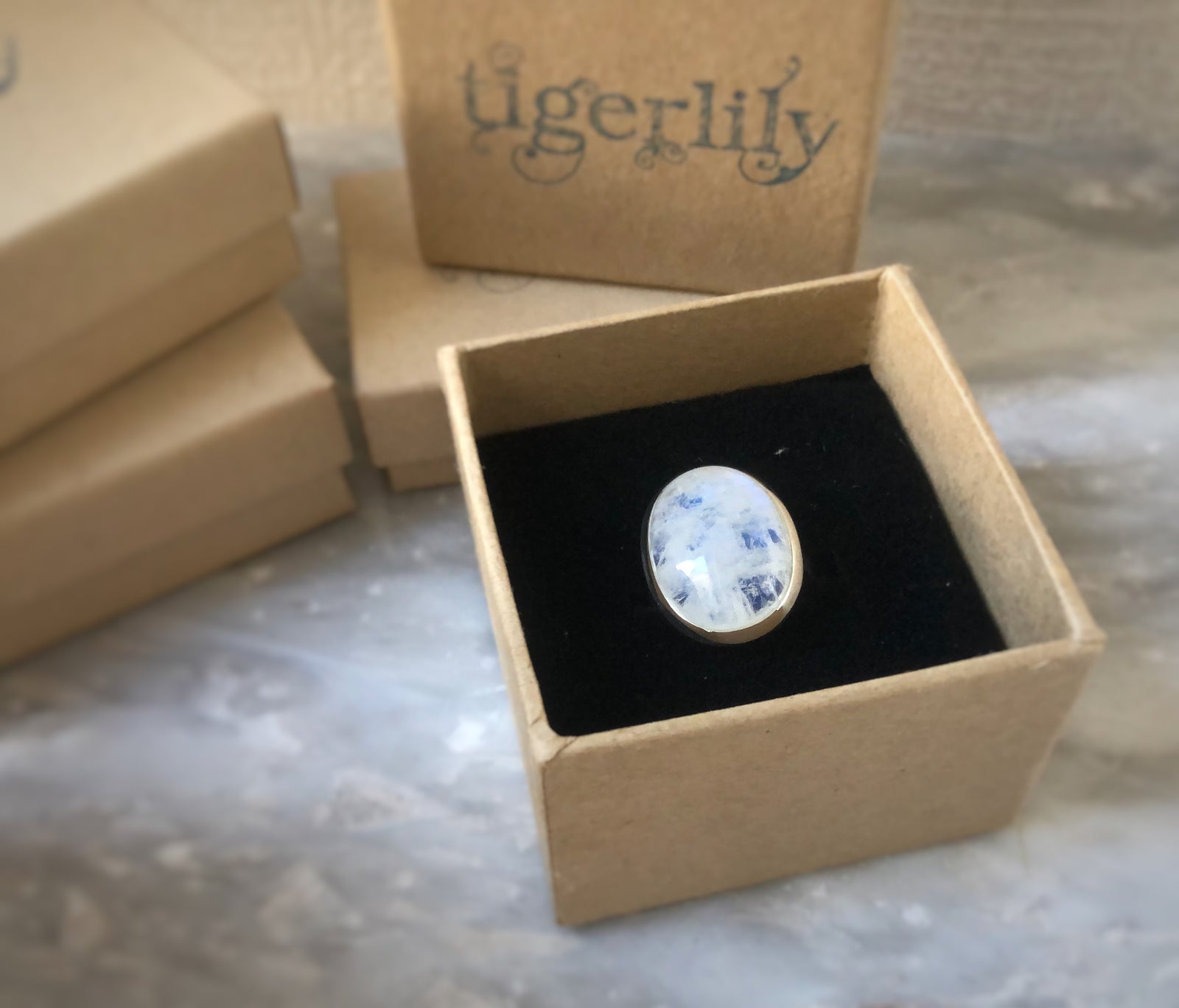 Large Moonstone Sterling Silver Ring