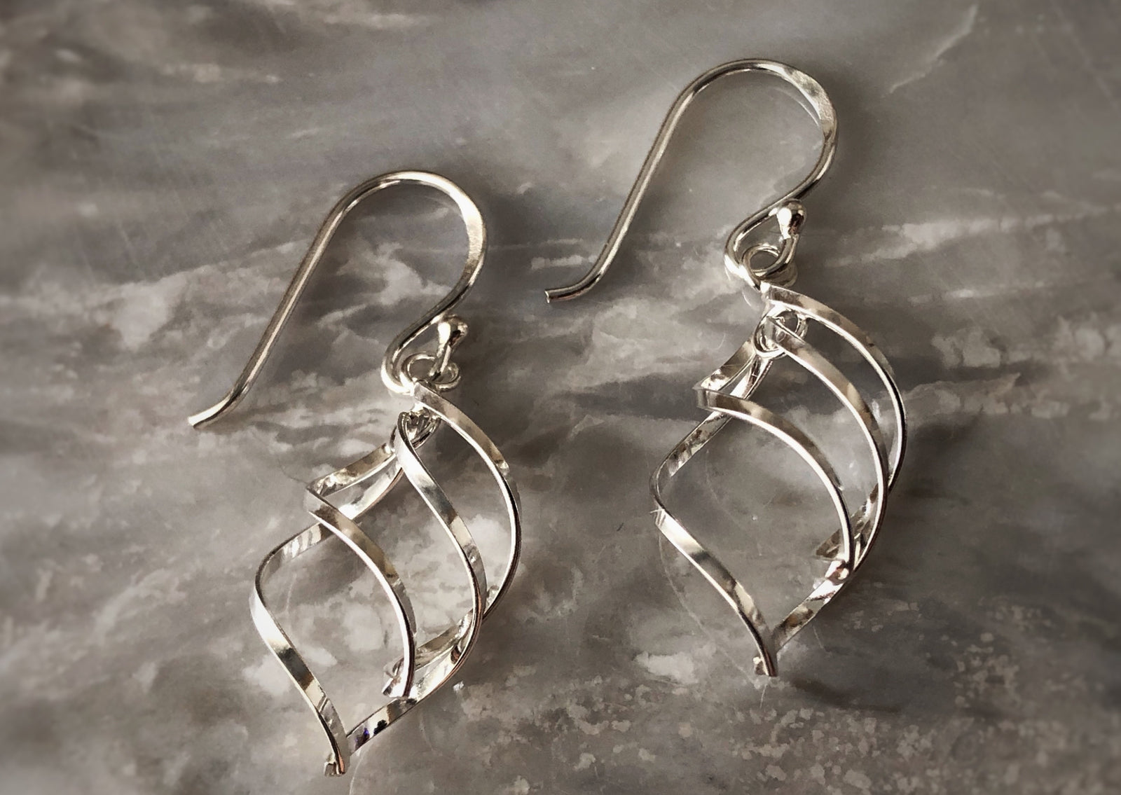 Sterling Silver Simple Twist Earrings Tiger Lily London