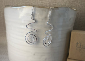 Sterling Silver Aztec Spiral Earrings Tiger Lily London
