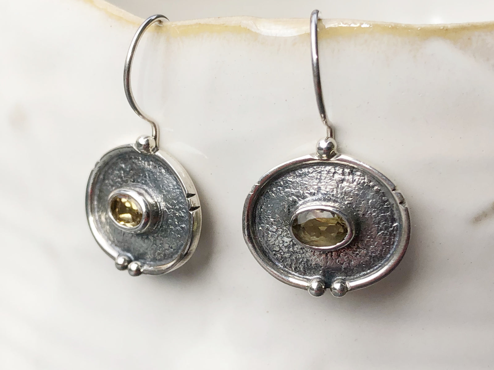 Citrine and Silver Serenity Drop Earrings