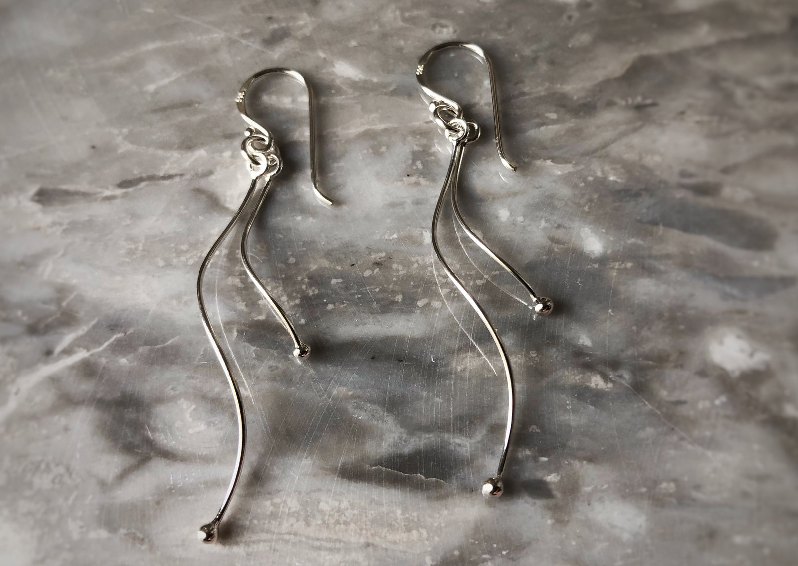 Sterling Silver Wave Earrings Tiger Lily London