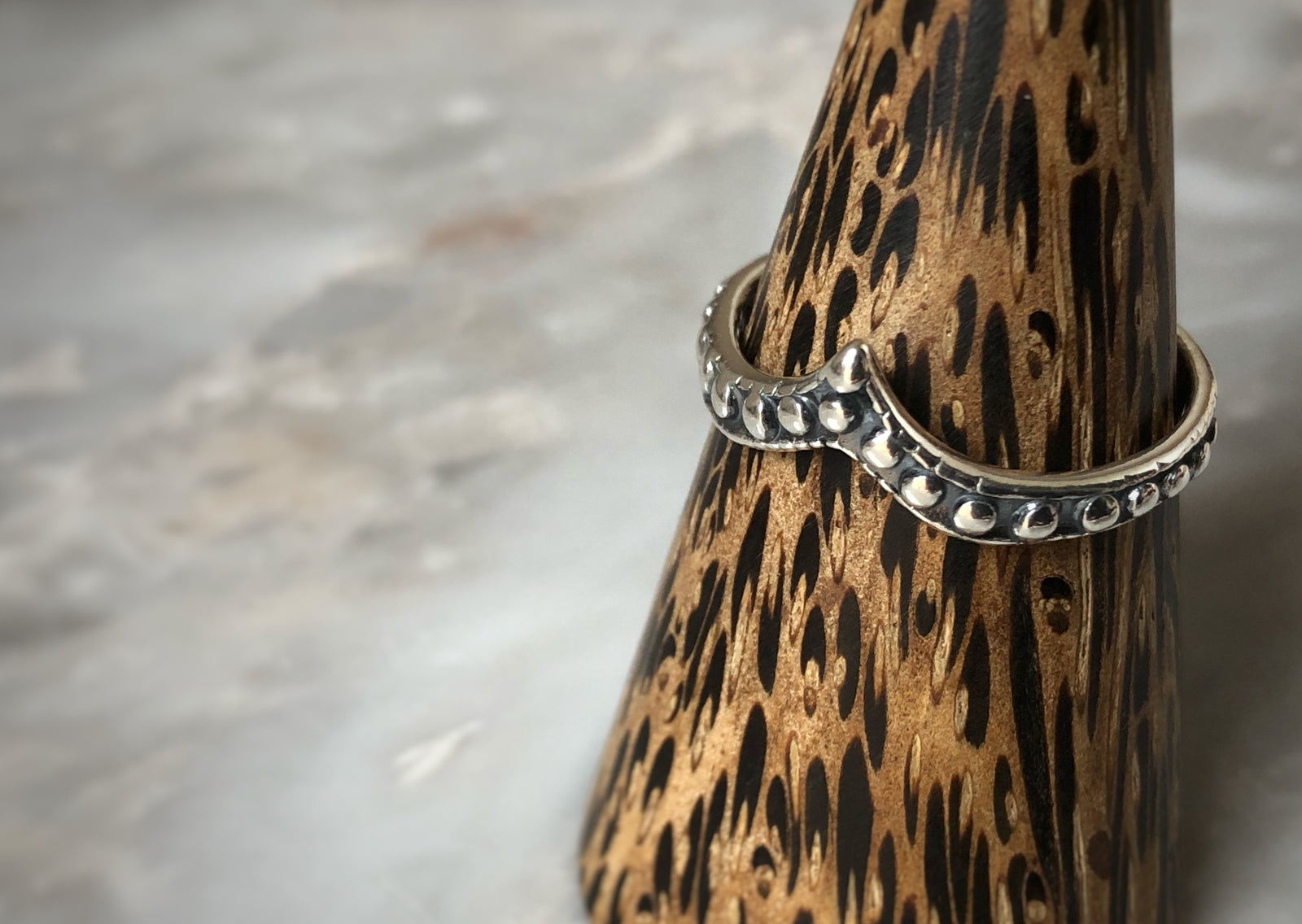 Herringbone Sterling Silver Ring Tiger Lily London