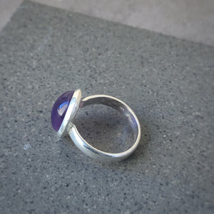 Medium Amethyst Silver Ring by Tiger Lily London.