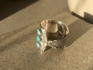 Triple Opal Sterling Silver Ring