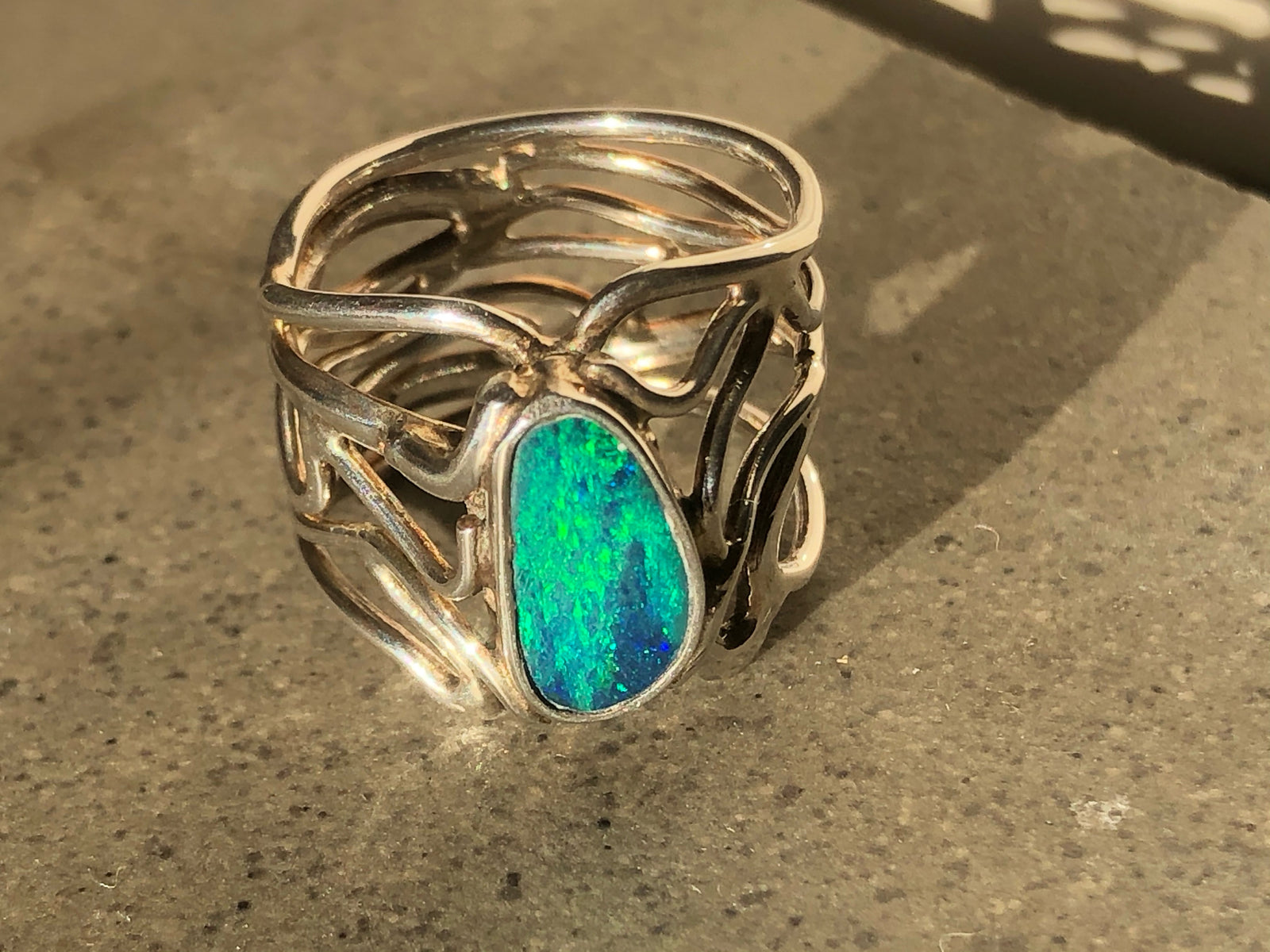 Opal Sterling Silver Ring