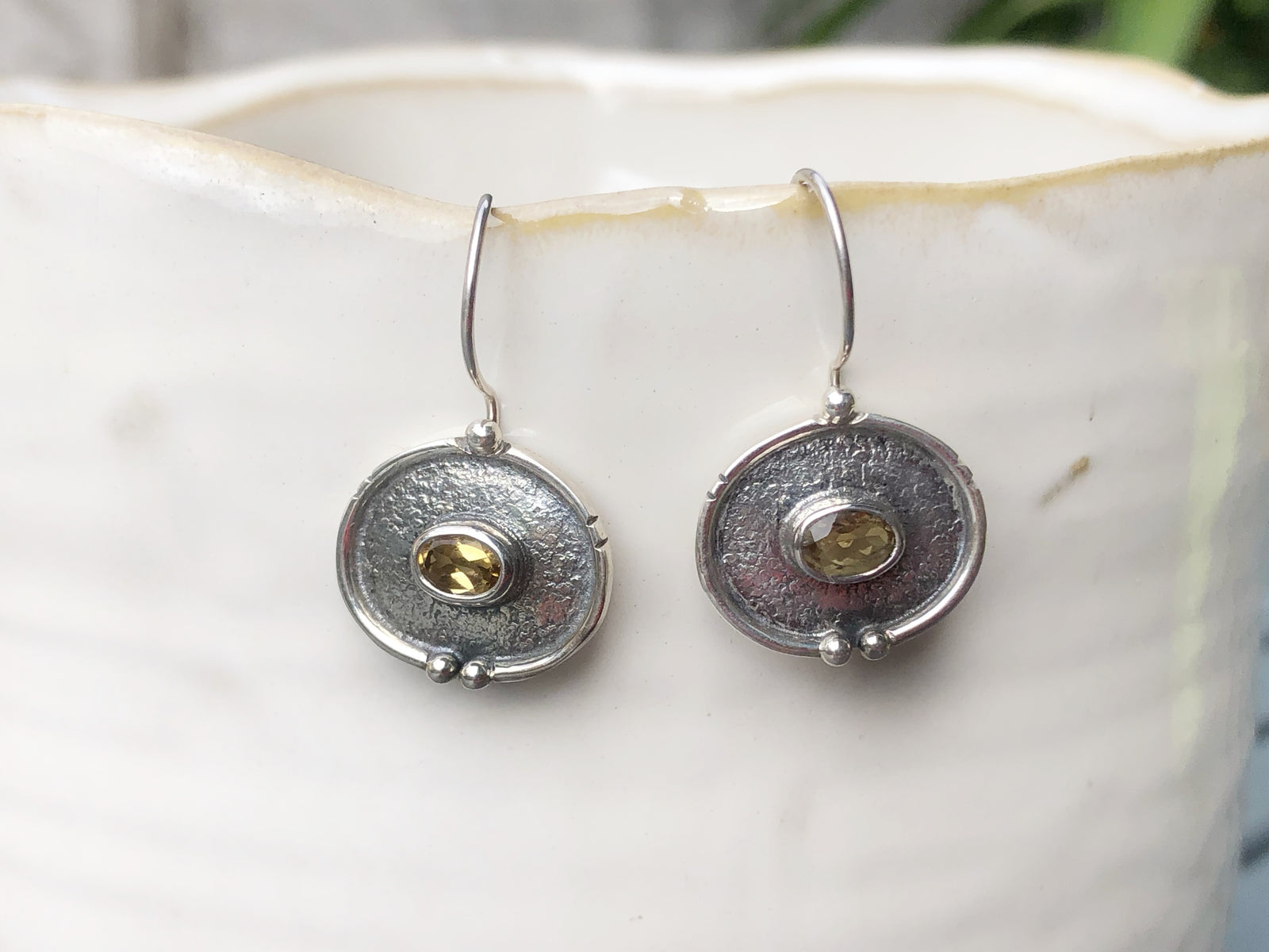 Citrine and Silver Serenity Drop Earrings